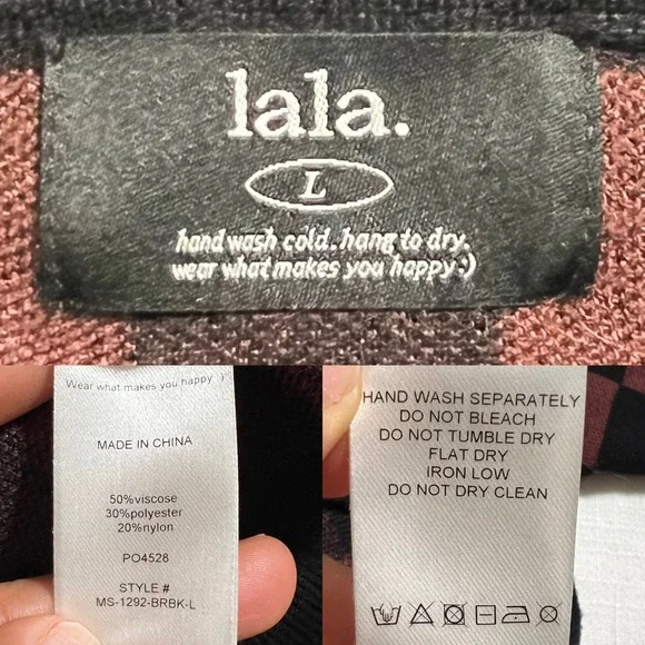 Checkered Crew Neck Sweater - Black and Brown - Picture 12 of 12